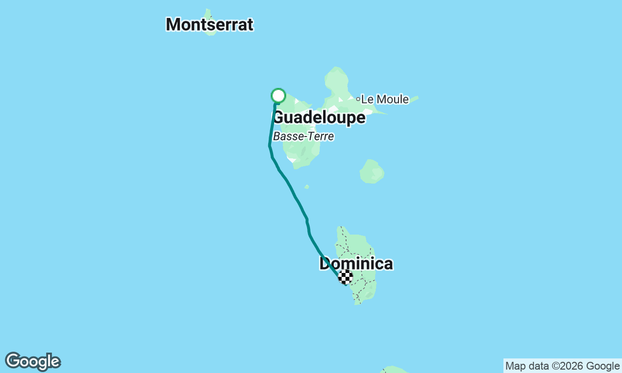 Guadeloupe to Dominica 