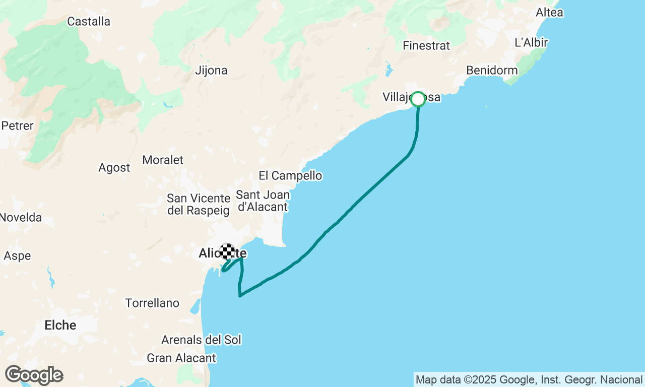 Villajoyosa Marina to Real Club Regattas Alicante 