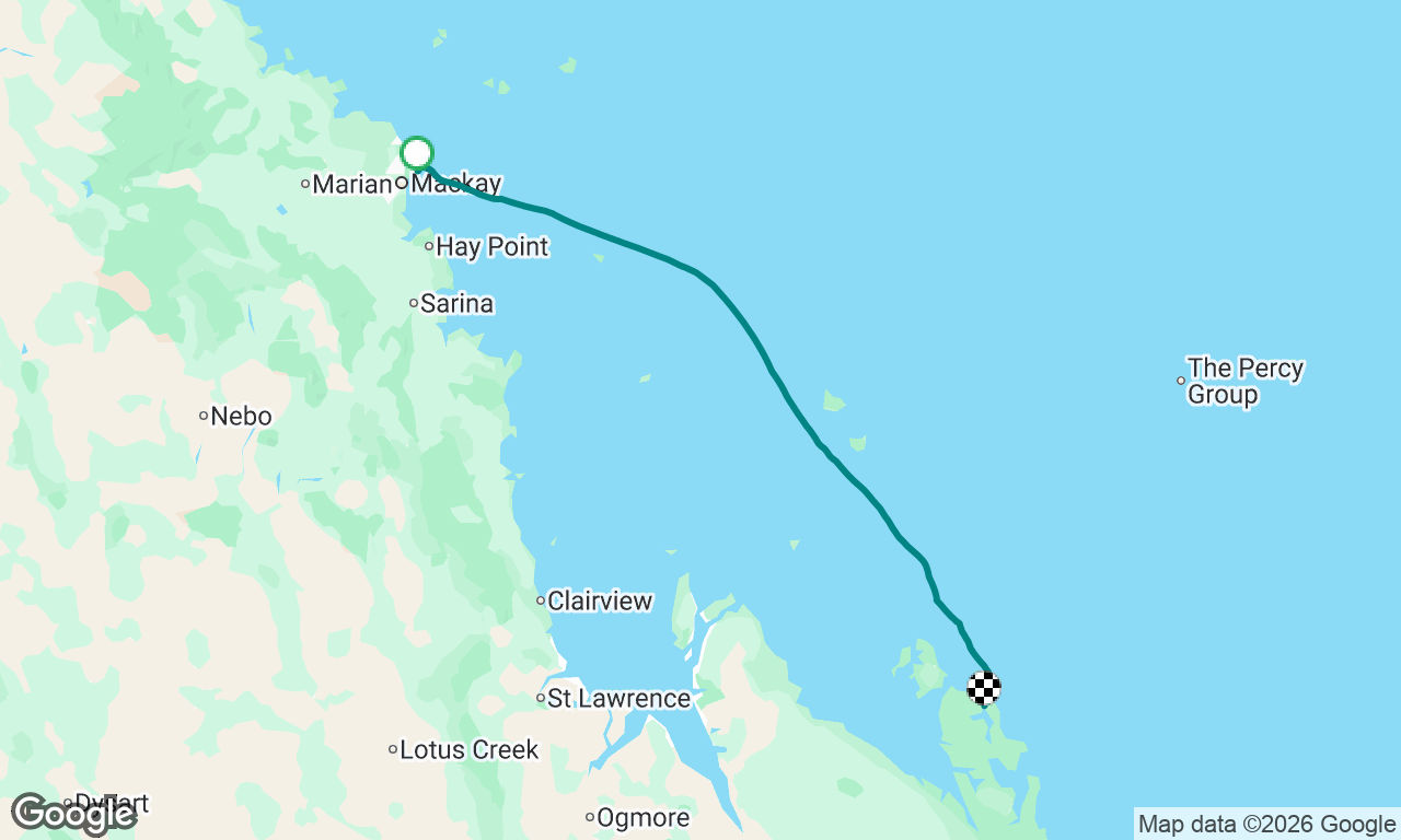 Mackay marina to Island Head Ck