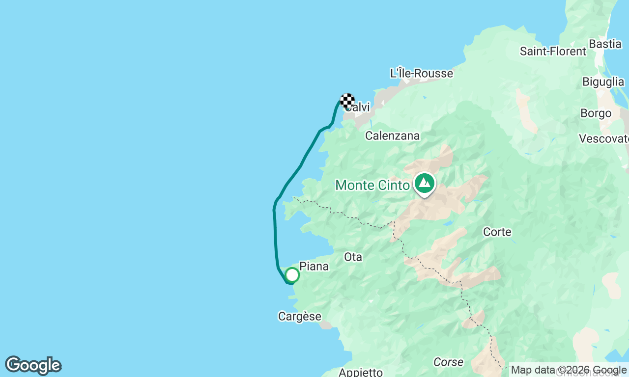 Arone port to plage D alga beside calvi port