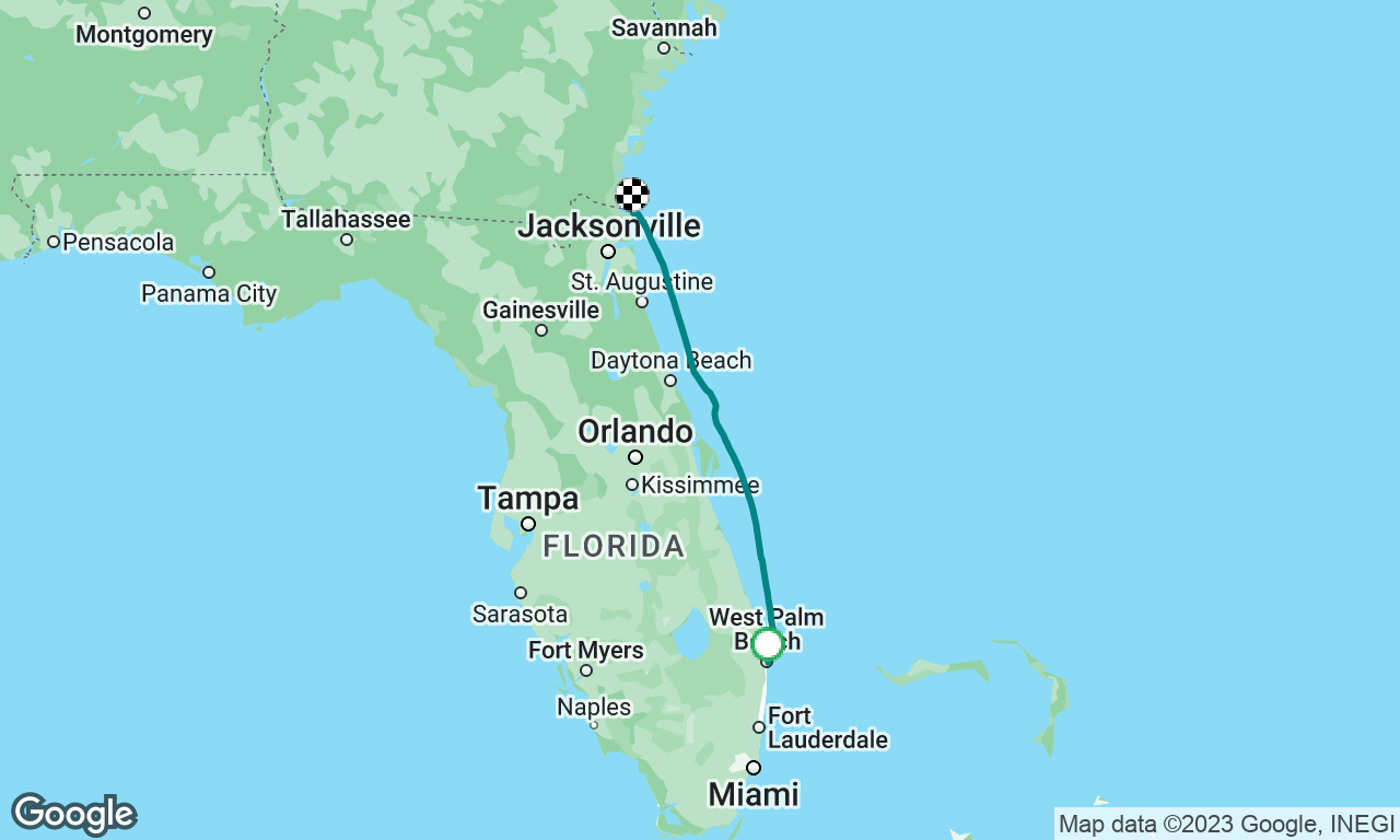 West palm beach to fernandina beach