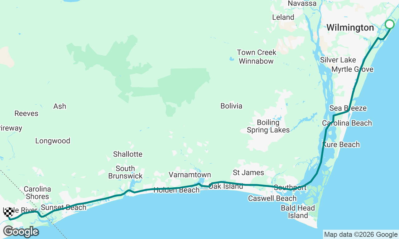 Wrightsville Beach NC to N Myrtle Beach SC
