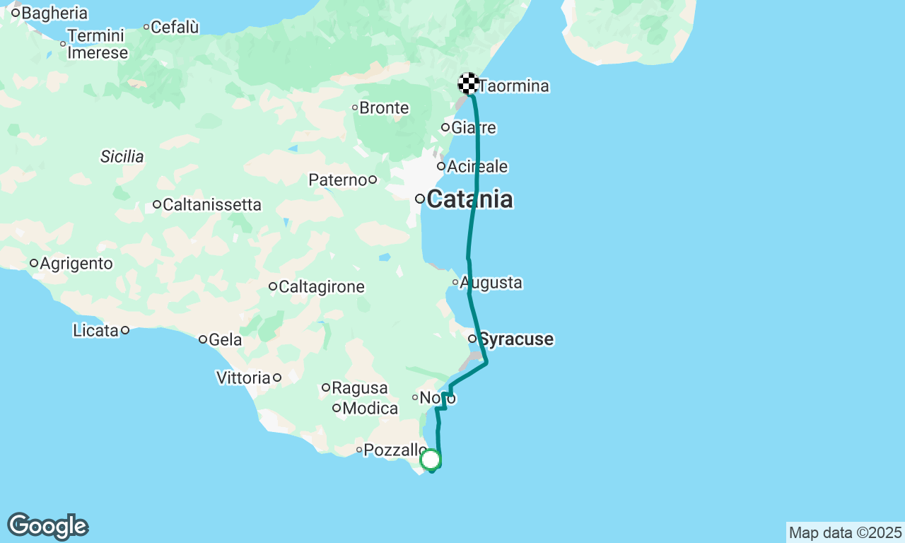 Portopalo to Taormina