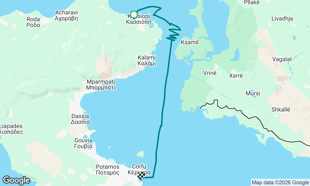 Kassiopi to Corfou