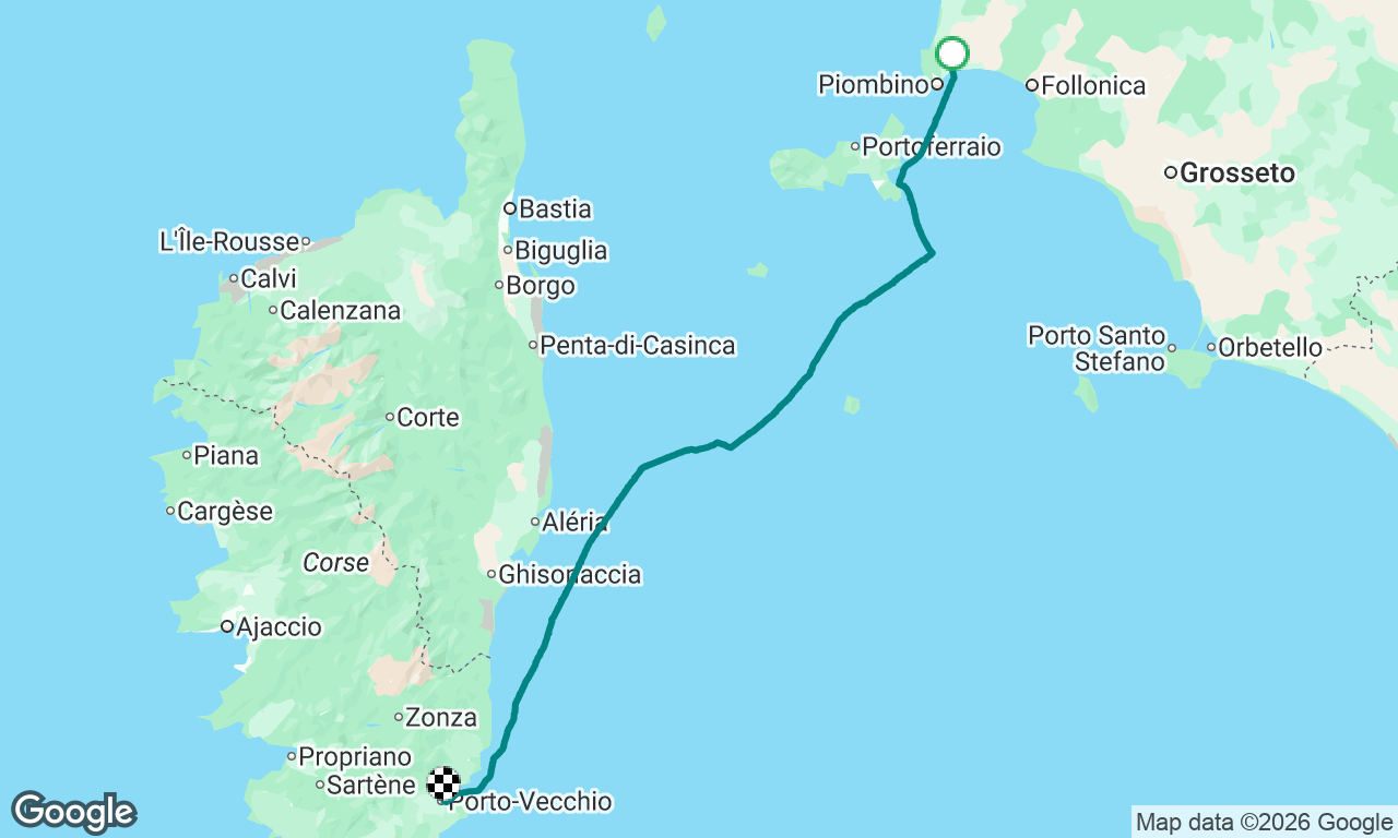 Piombino (Toscane, IT)-Porto Vecchio (Corsica, FR)