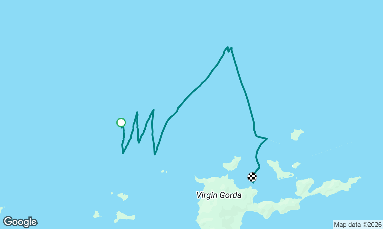 Trellis Bay to Virgin Gorda
(second half of voyage)
