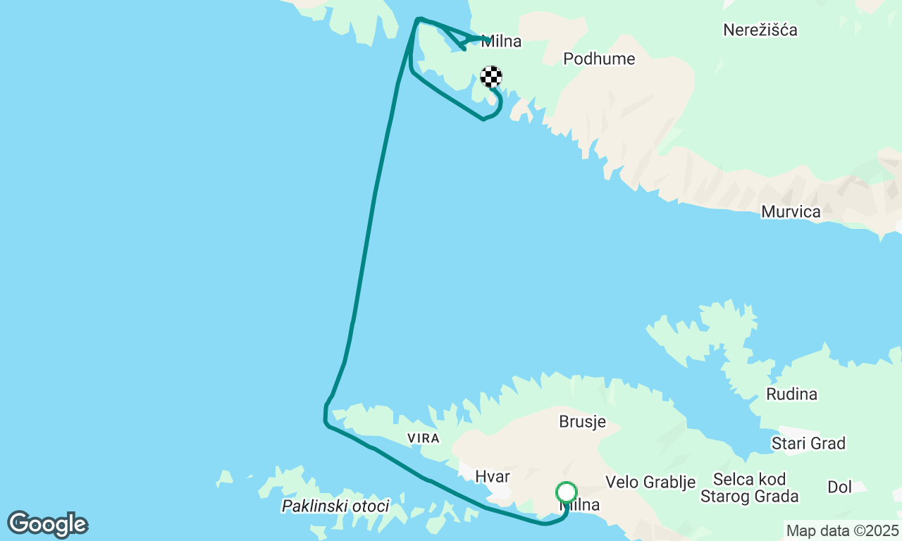 Milna, Hvar to Lučica, Brač