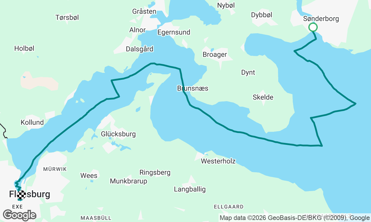 ohne Motor aus sønderburg nach Flensburg 