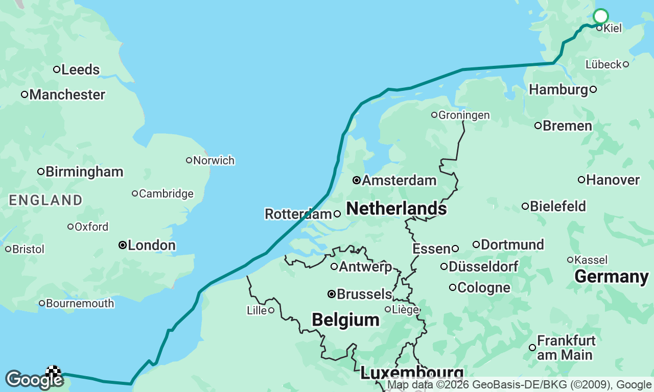 Kiel, Germany to Cherbourg, France