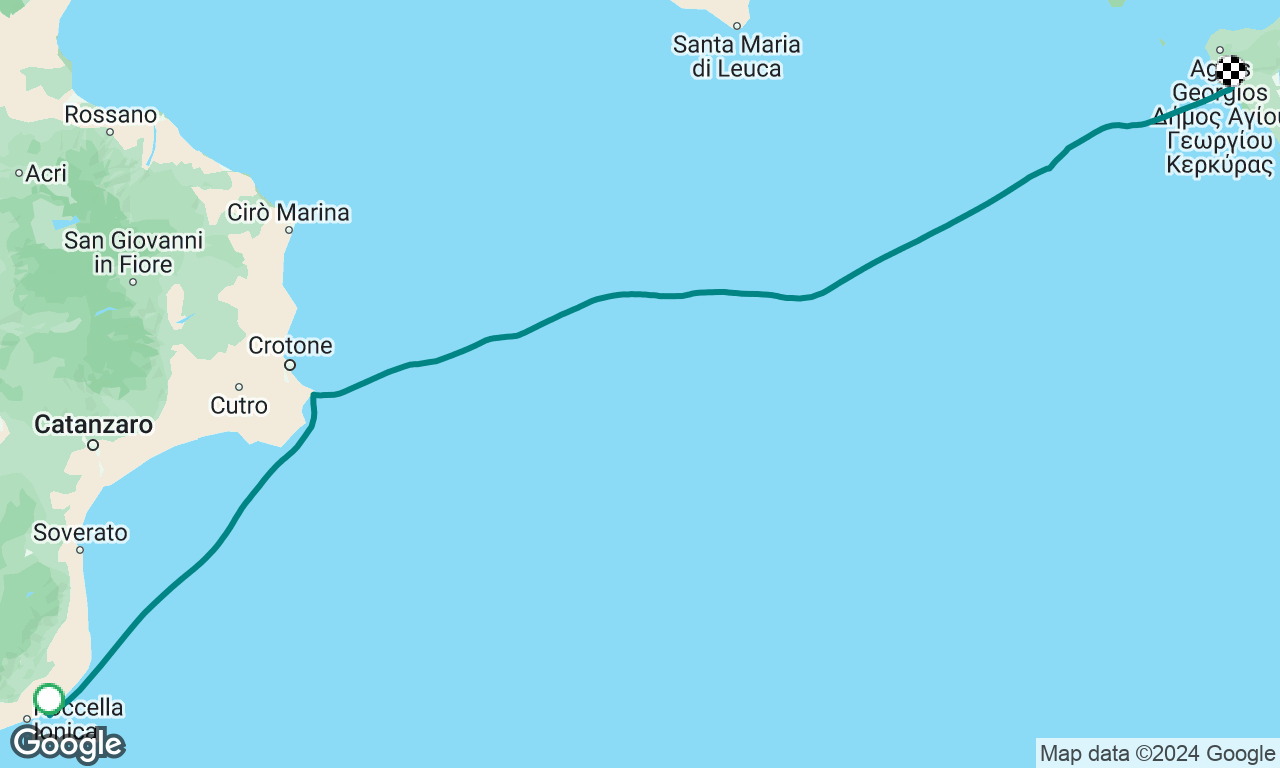 Across the Ionian to Greece