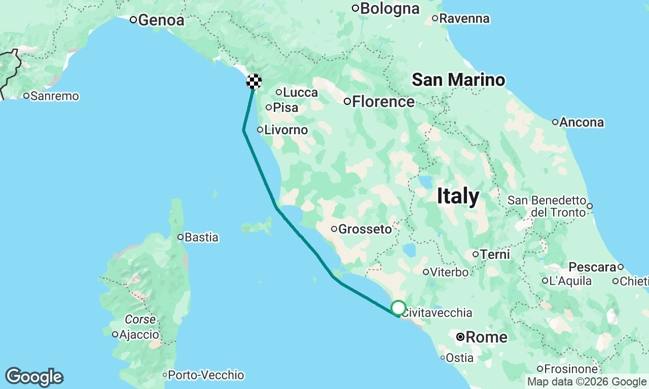 Civitavecchia to Viareggio - Aug 9, 2026