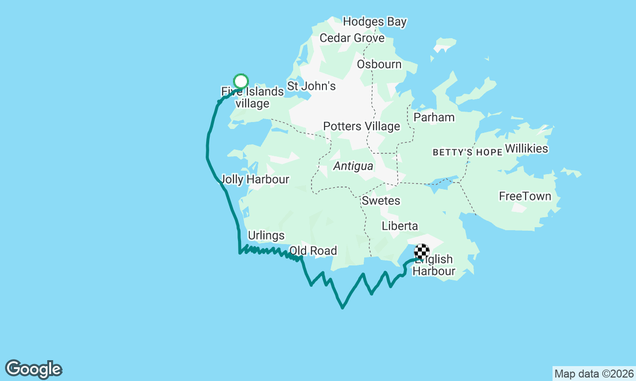 Five Islands Village to Falmouth Harbour
