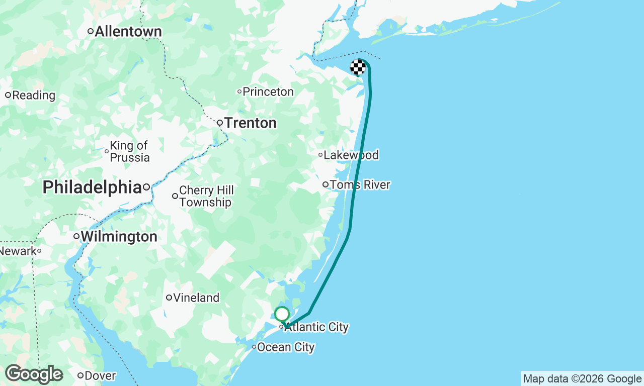 Atlantic City to Atlantic Highlands