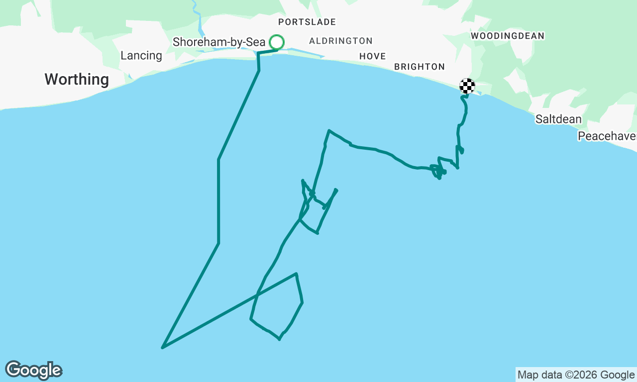 Shoreham to windfarm to Brighton