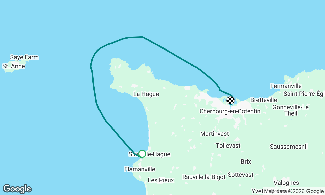 Windless trip with the tide Dielette to Cherbourg