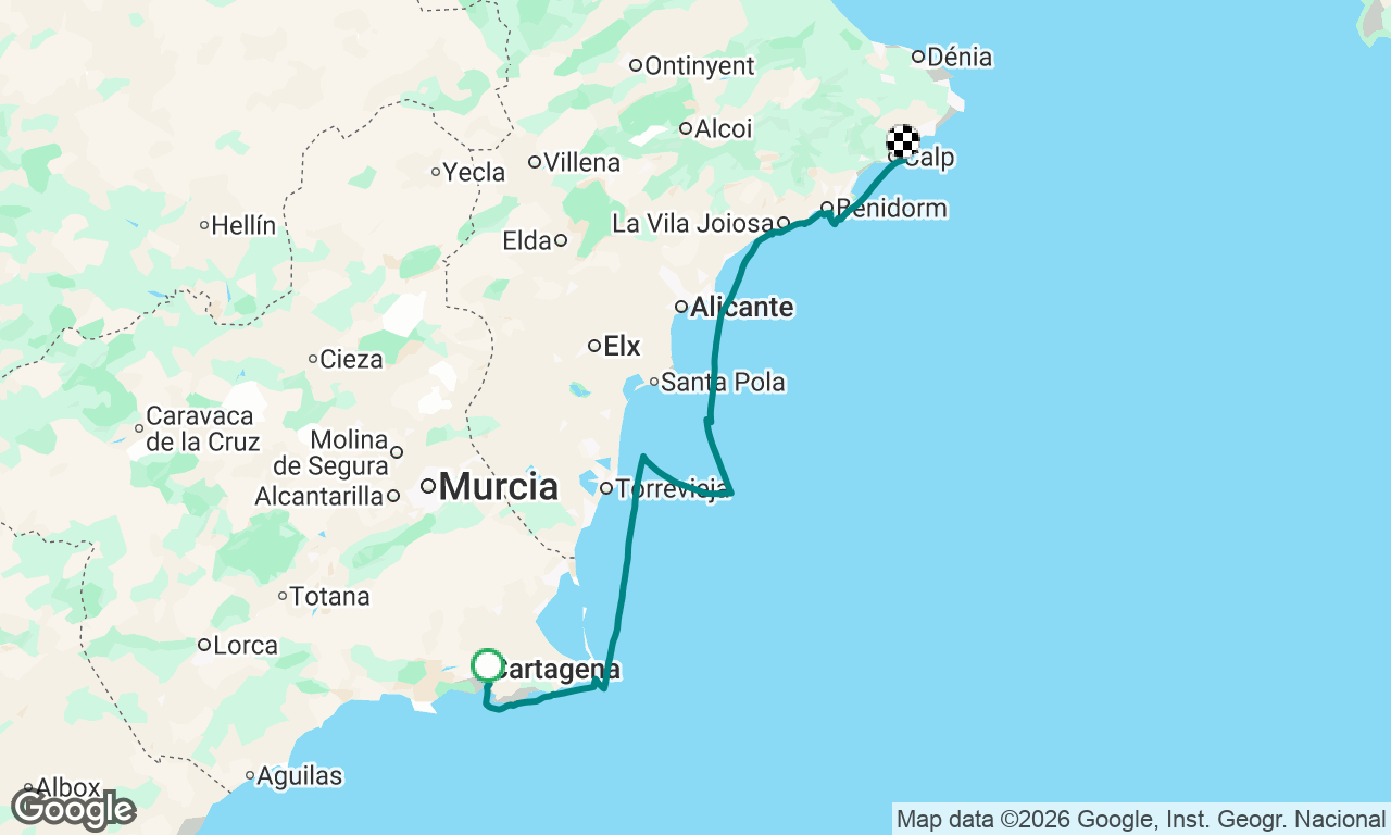 Cartagena to Calp