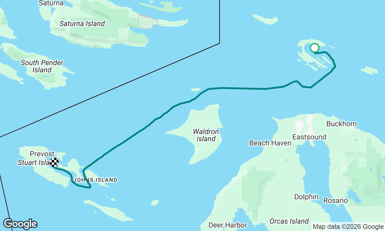 Sucia Island to Stuart Island. 