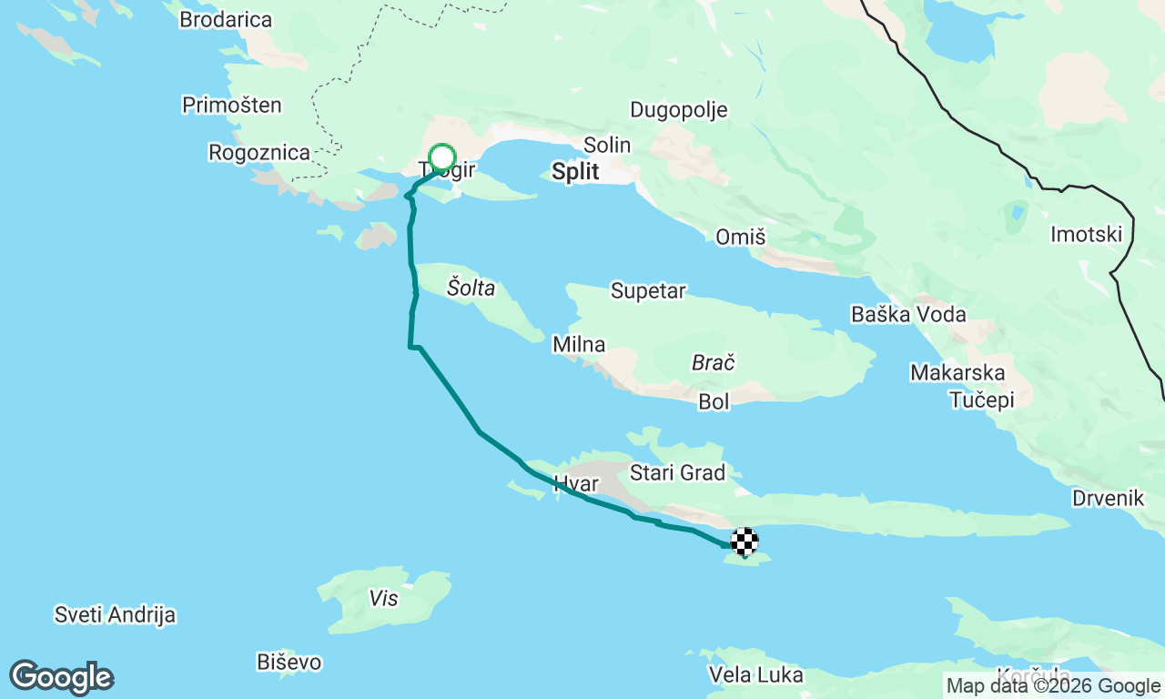 Trogir to buoy @ Scedro island