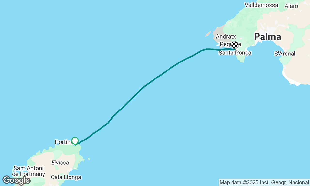 Lovely close haul to Majorca. 