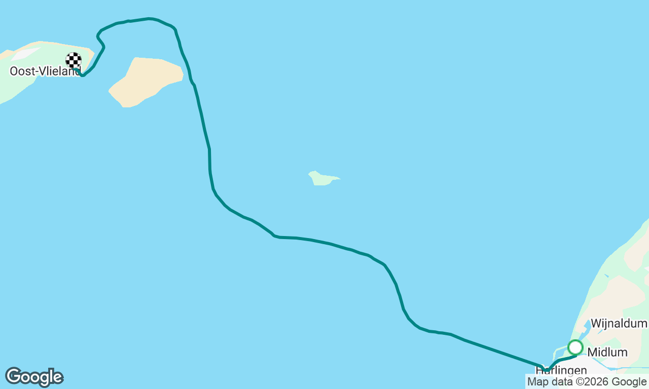 Harlingen-Vlieland geen wind