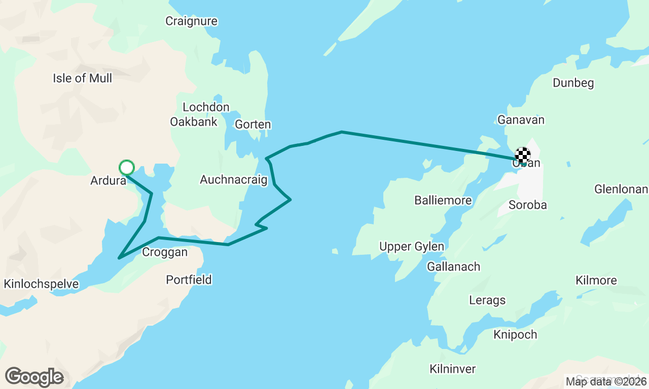 Loch Spelvie to Loch Don, to Kerrera and Oban.