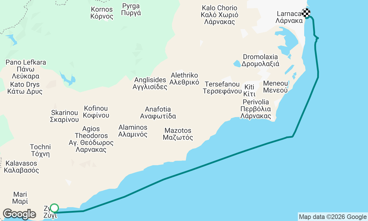 Zygi to Larnaca