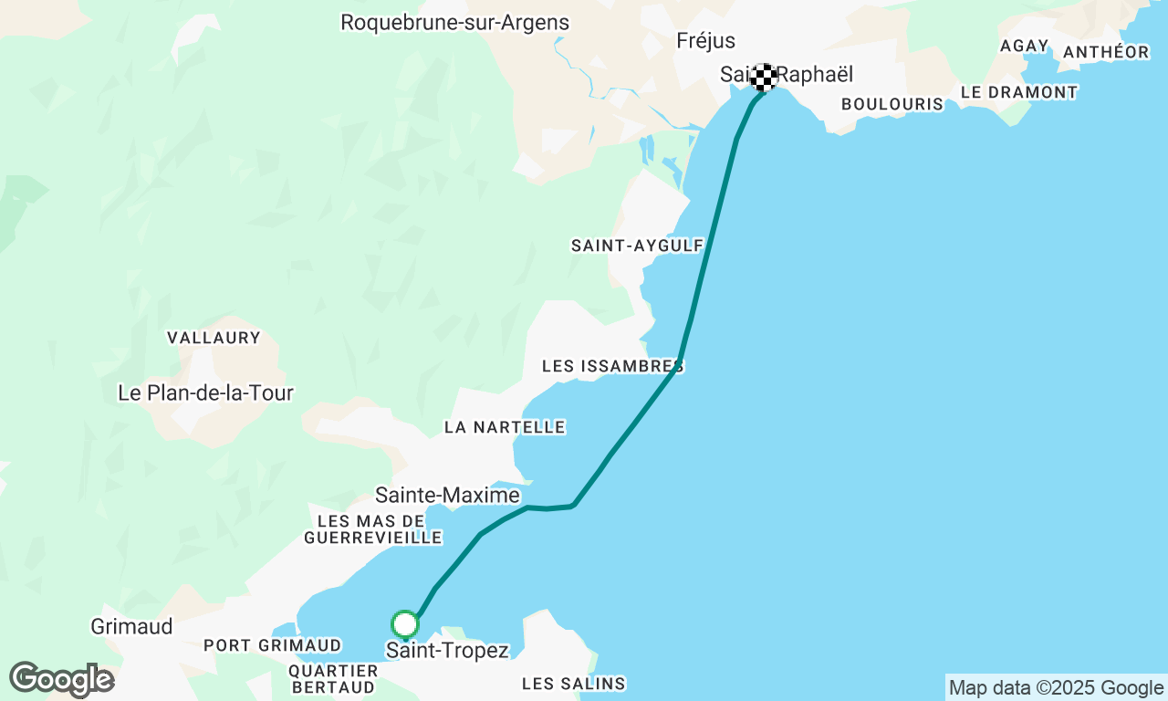 Saint Tropez -> Saint Raphaël