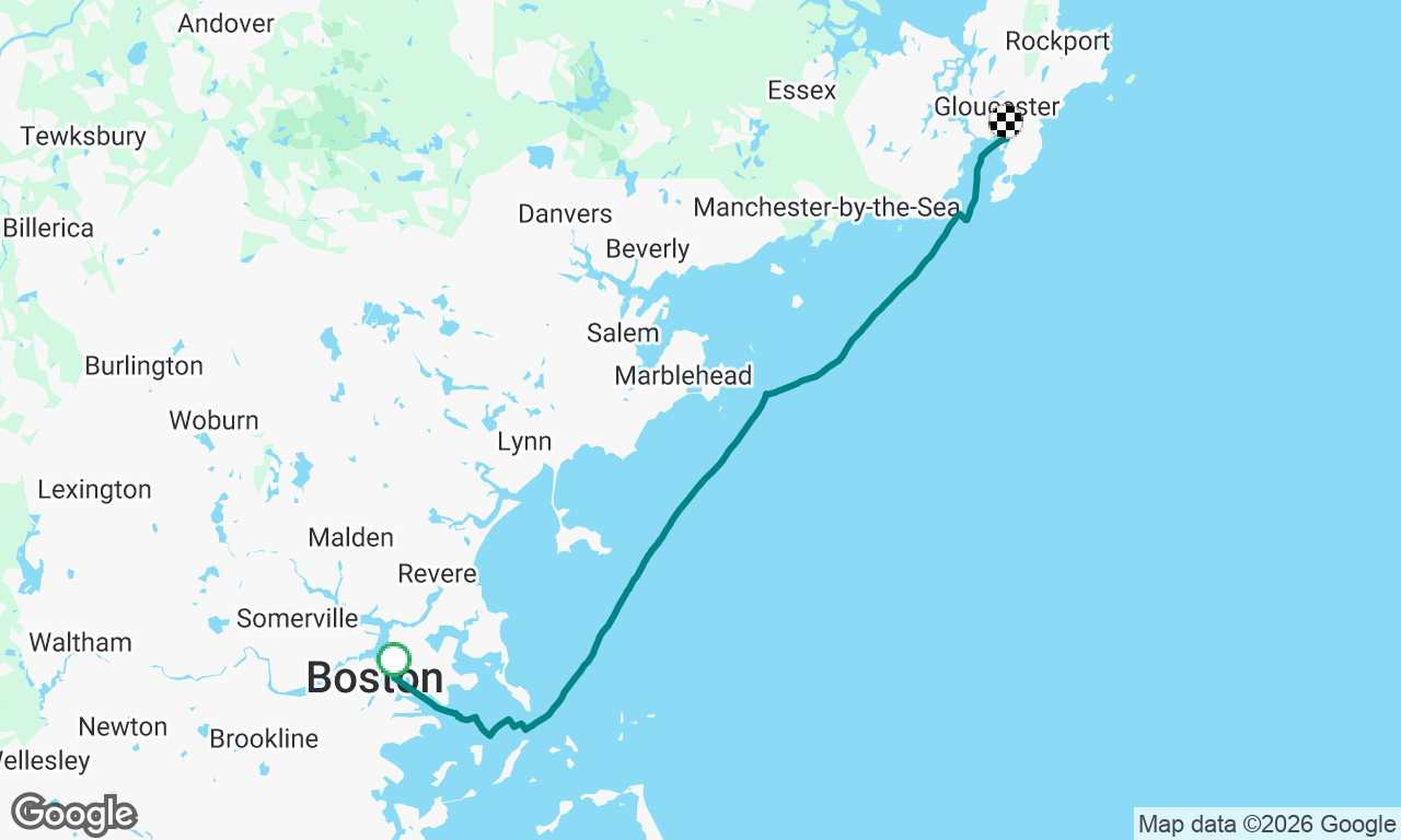 Boston to Gloucester