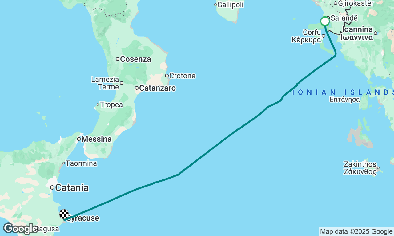 Corfu to Syracusa