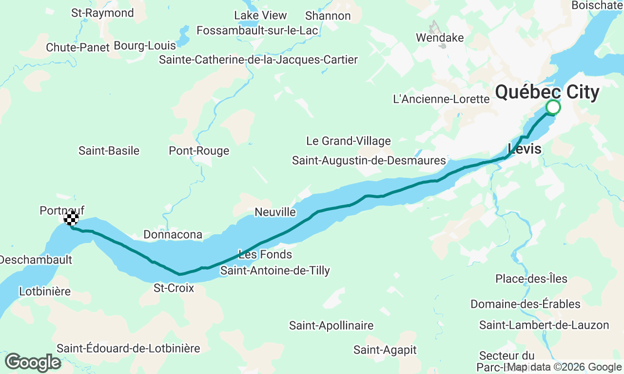 Lévis a Portneuf sous voile