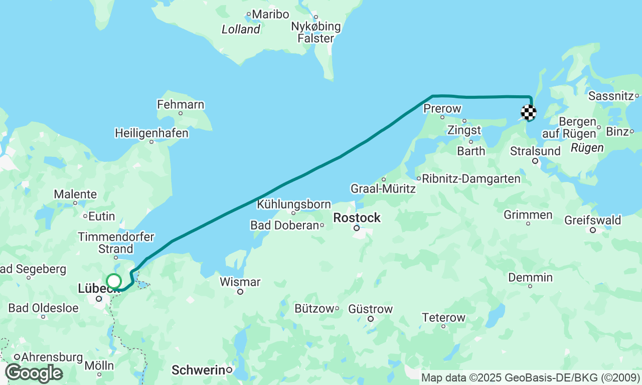 The way to Bornholm. Passage 1. Lübeck – Barhöft