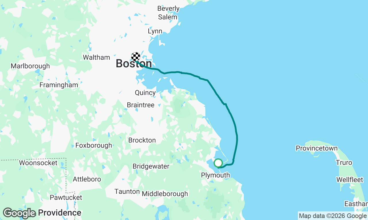 Plymouth to Boston 