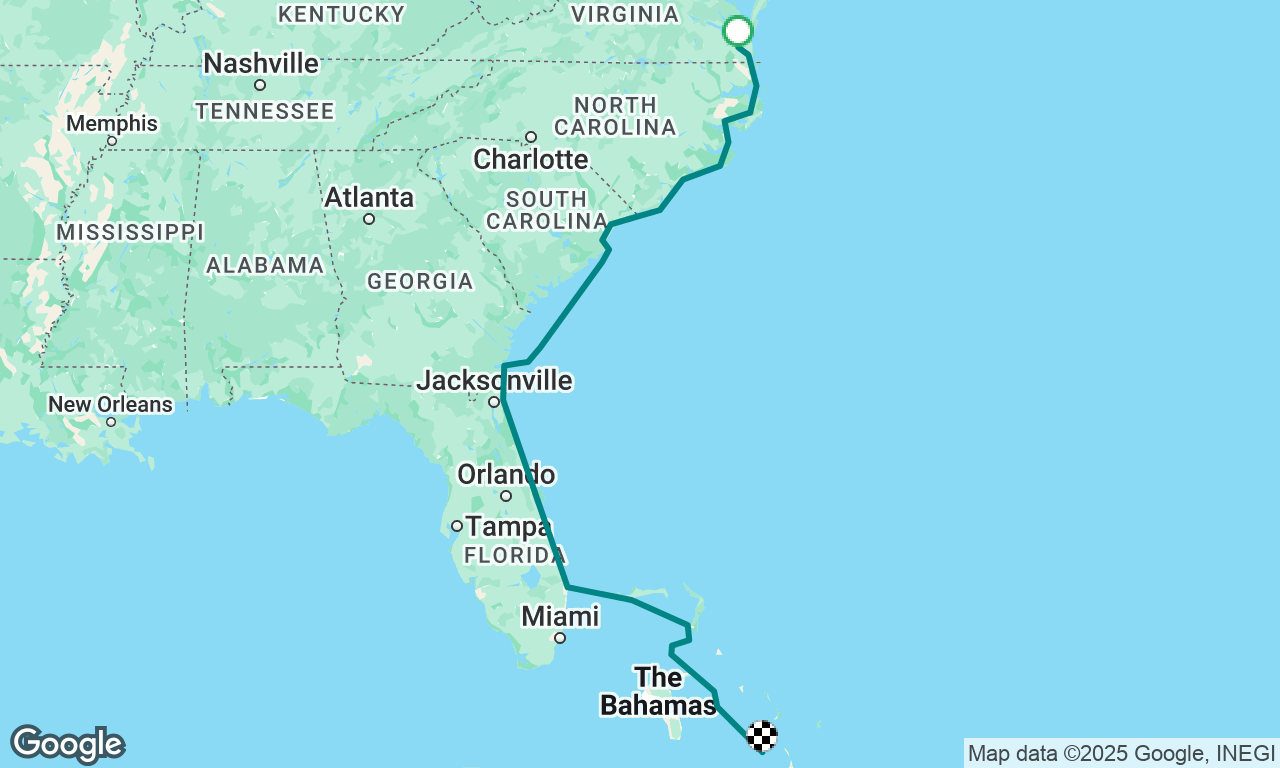 Norfolk, Virginia USA - GeorgeTown, Bahamas
