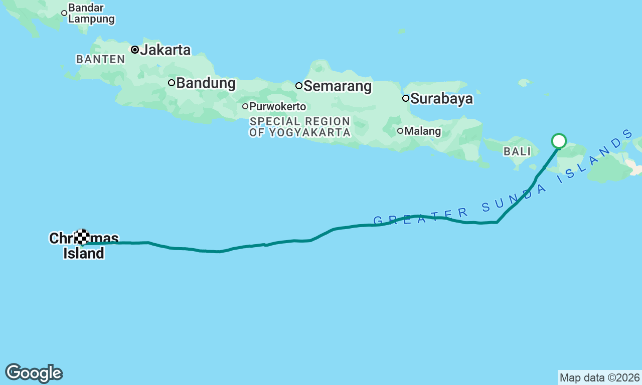 Lombok to Christmas Island