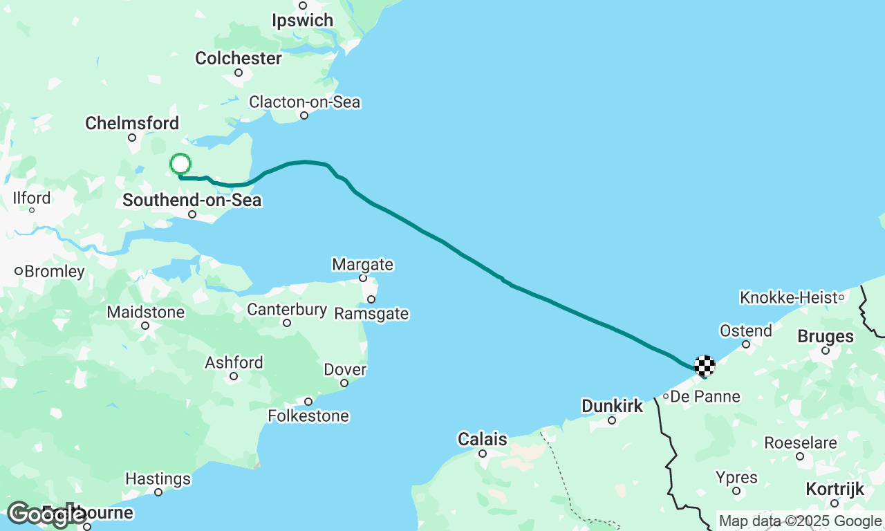 2025 leg one North Fambridge to Nieuwpoort