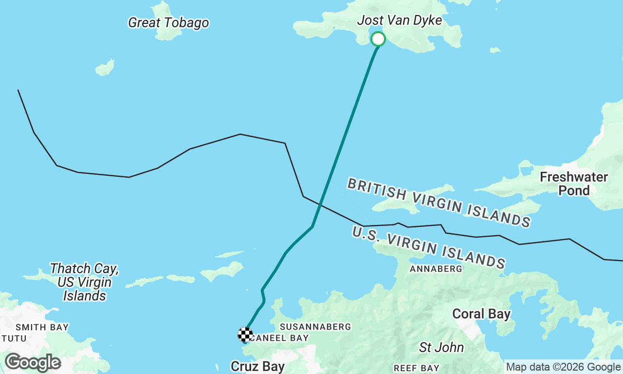 Motoring Great Harbor, JVD to Caneel Bay, St John