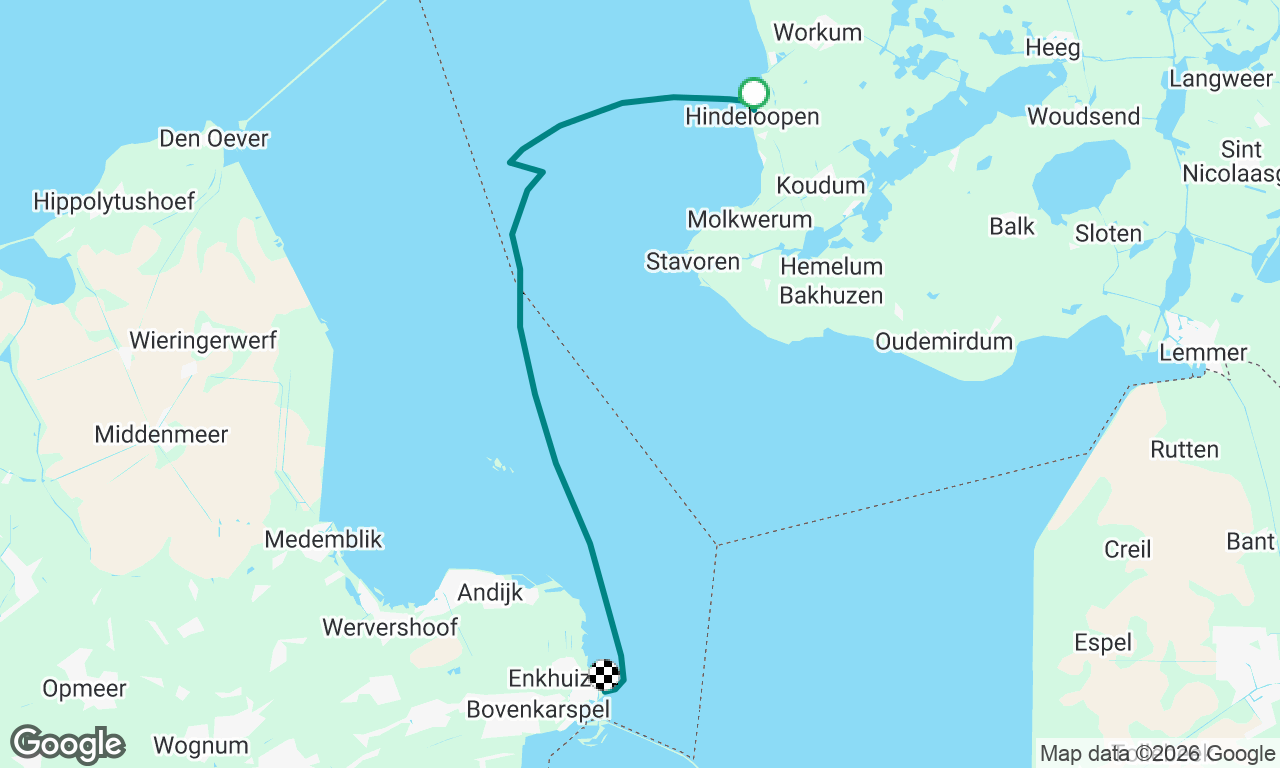 Hindeloopen naar Enkhuizen