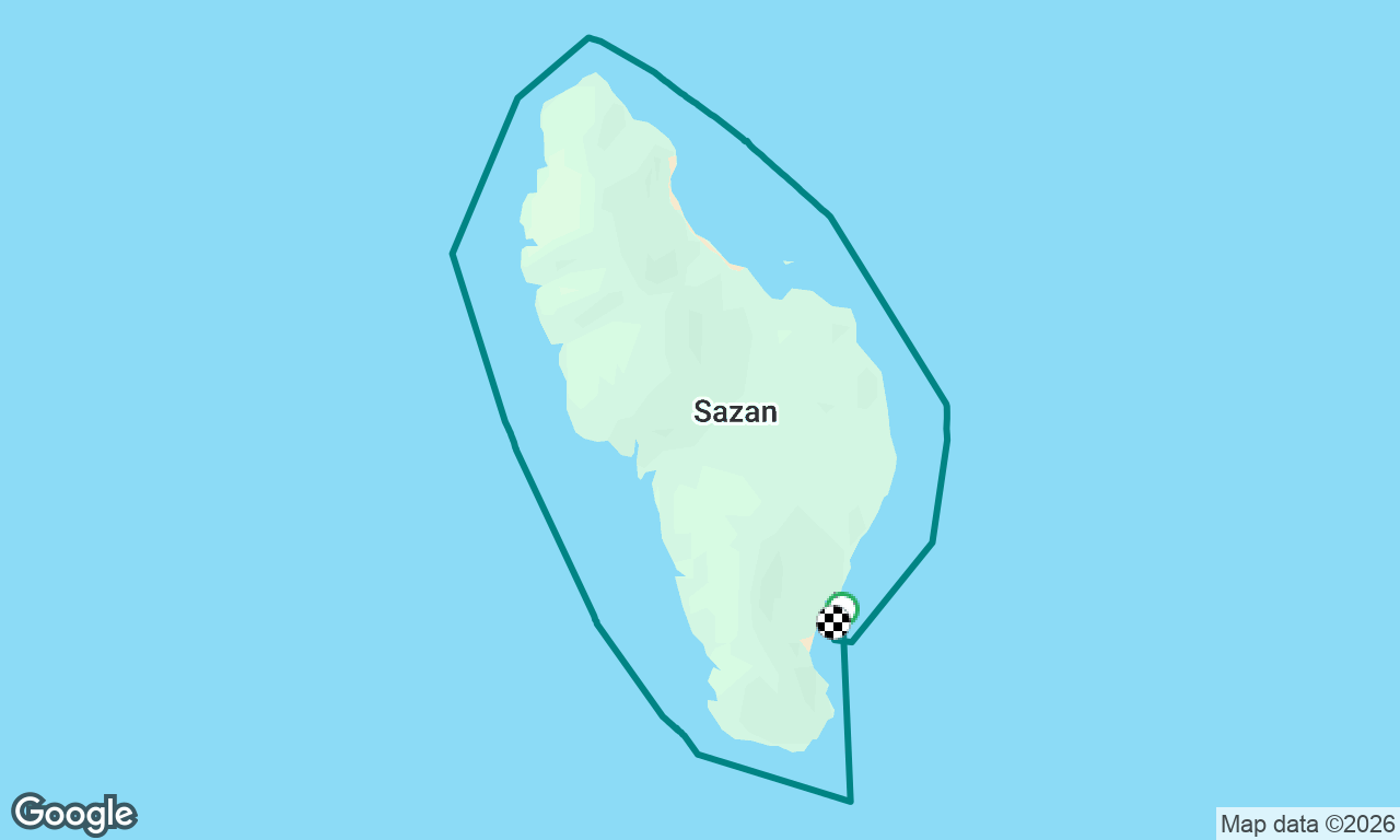 Circumnavigating Sazan Island