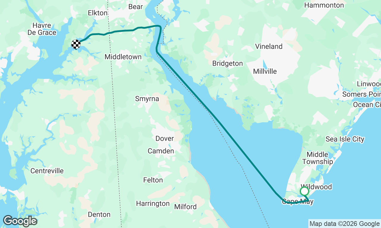 Cape May to other side of the C &D canal