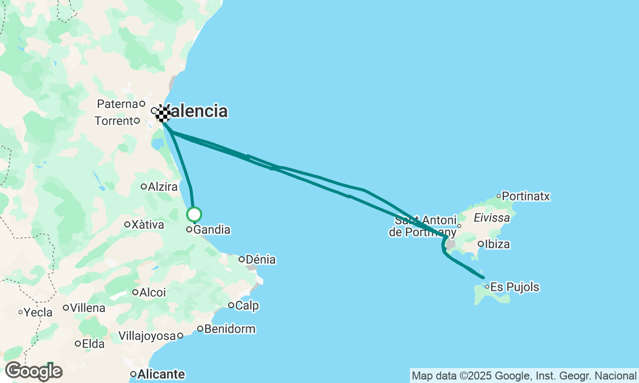 Gandia-Valencia-Ibiza-Formentera-Valencia