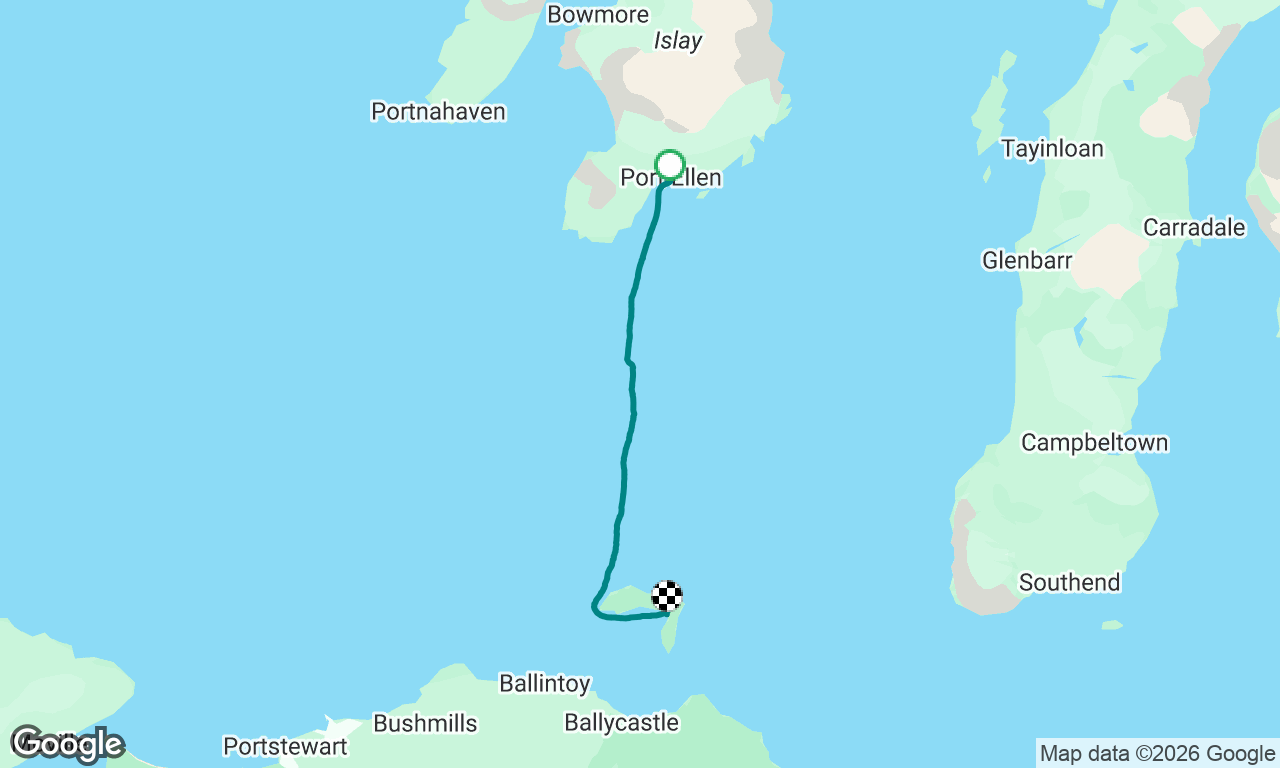 Port Ellen to Rathlin Island.