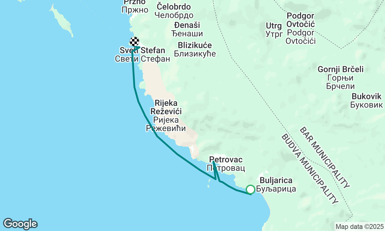 Halfway to Sveti Stefan