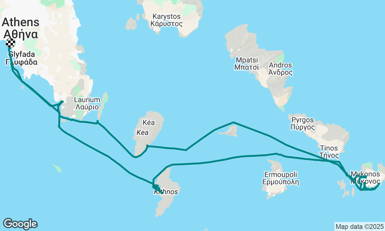 Week trip from Athens to Cyclades Islands