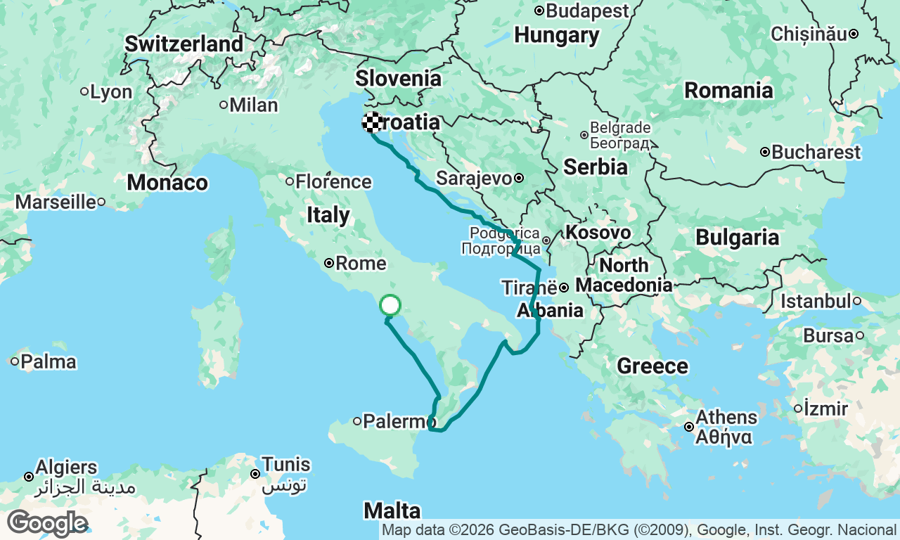 Sorrento, Italy to Pula, Croatia 