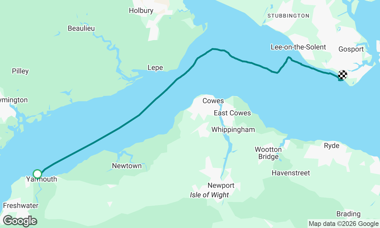 Yarmouth to Stokes Bay (at anchor)
