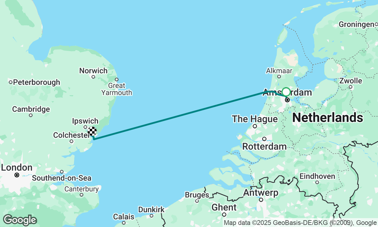 Amsterdam to Ipswich 