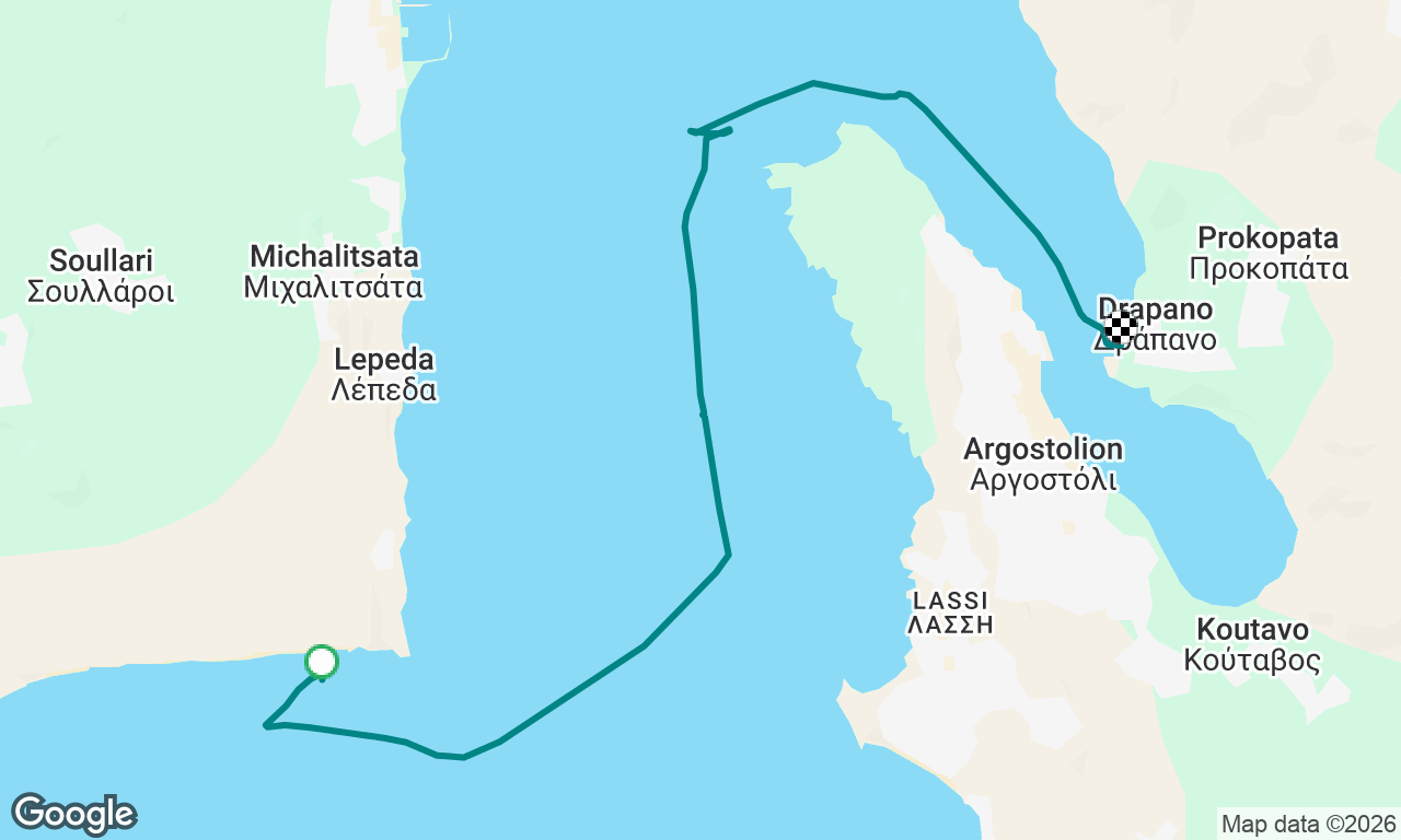 Red Sand Beach to Argostoli Marina