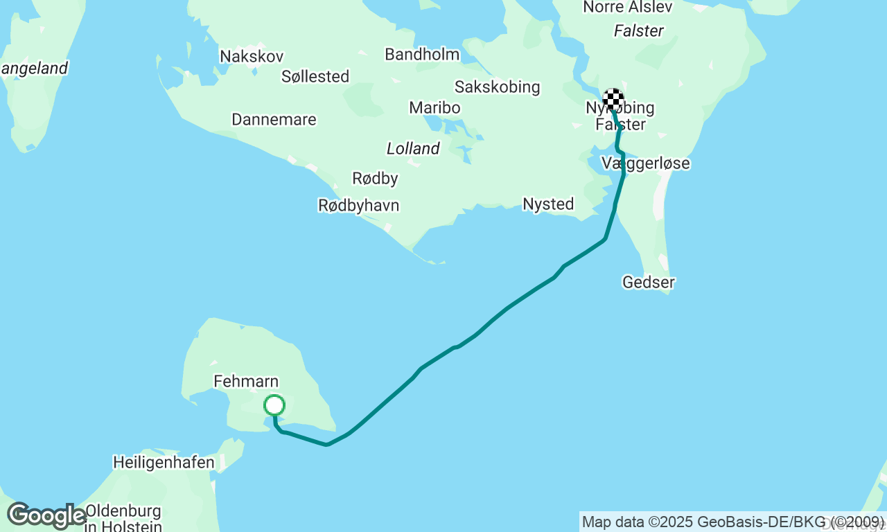 Fehmarn/Burg til Nykøbing Falster 