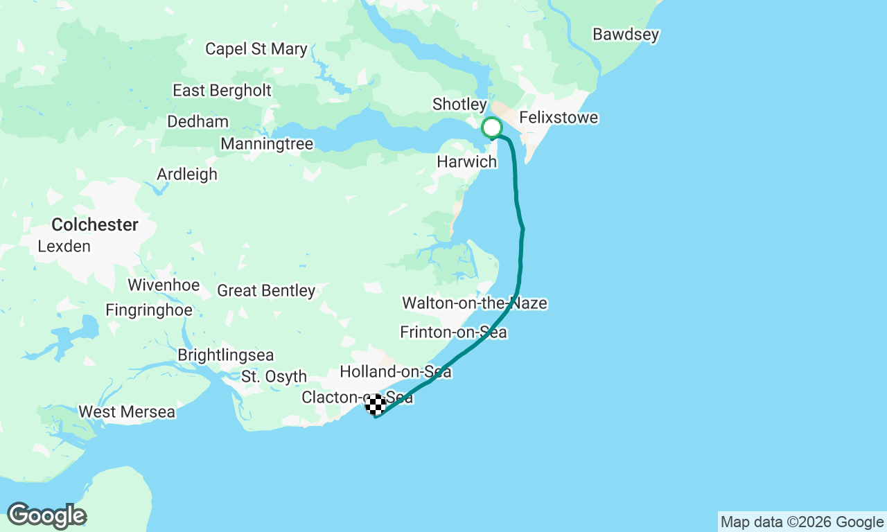 Harwich to Clacton on Sea