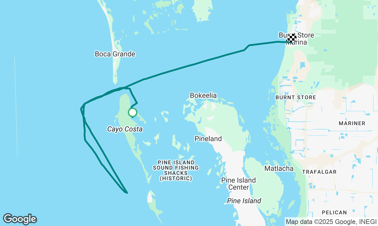 Pelican to burnt store via Boca grand